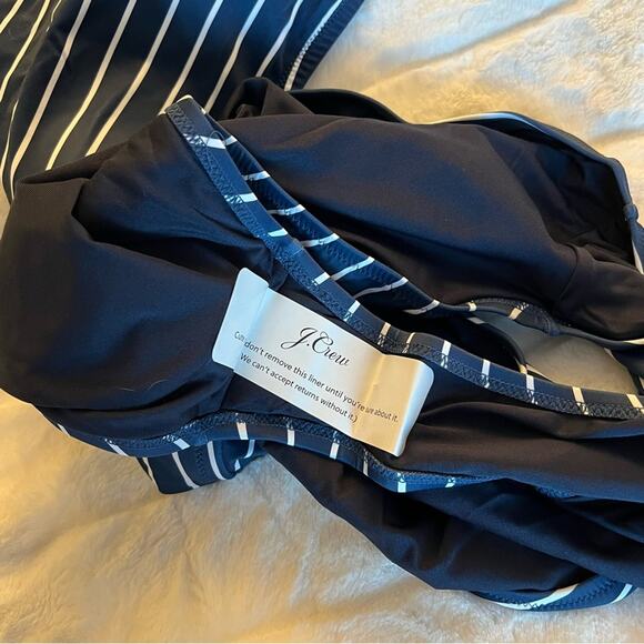 🆕 J. Crew Navy Shoulder One Piece Bikini Swimsuit Stripe Nautical 18 FAV NWT - Picture 14 of 16